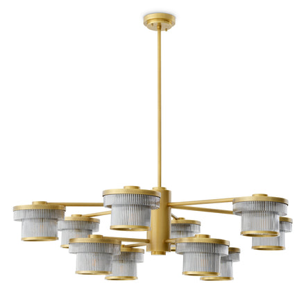 Candelabru CDJ Andromeda, finisaj alamă antichizată, sticlă fumurie