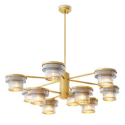 Candelabru CDJ Andromeda, finisaj alamă antichizată, sticlă fumurie