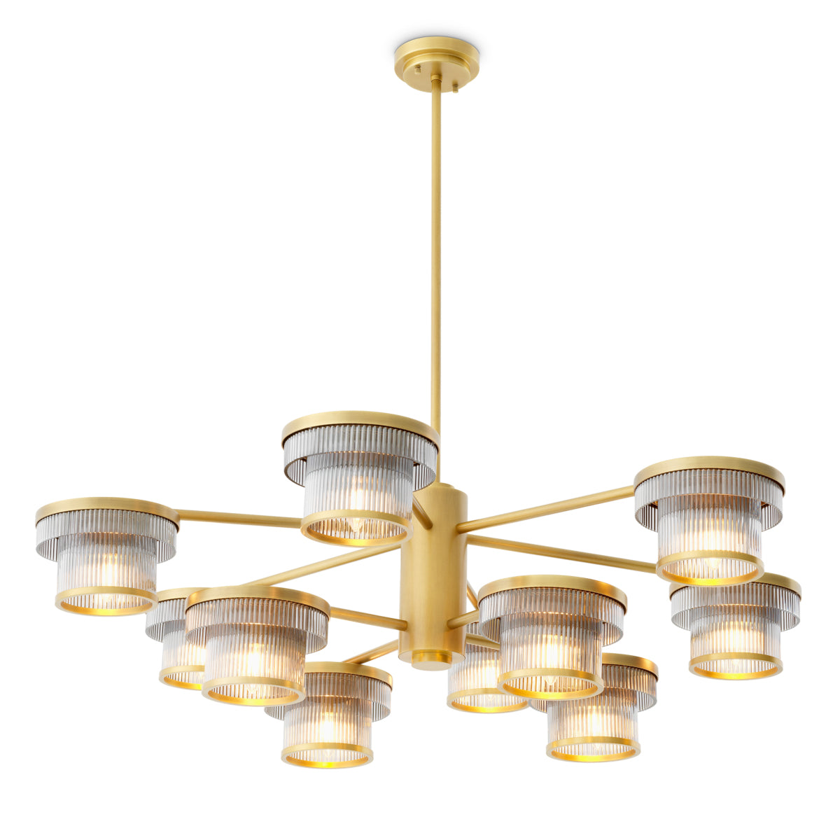 Candelabru CDJ Andromeda, finisaj alamă antichizată, sticlă fumurie