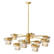 Candelabru CDJ Andromeda, finisaj alamă antichizată, sticlă fumurie