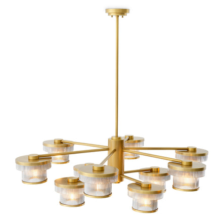 Candelabru CDJ Andromeda, finisaj alamă antichizată, sticlă fumurie