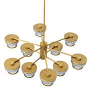 Candelabru CDJ Andromeda, finisaj alamă antichizată, sticlă fumurie