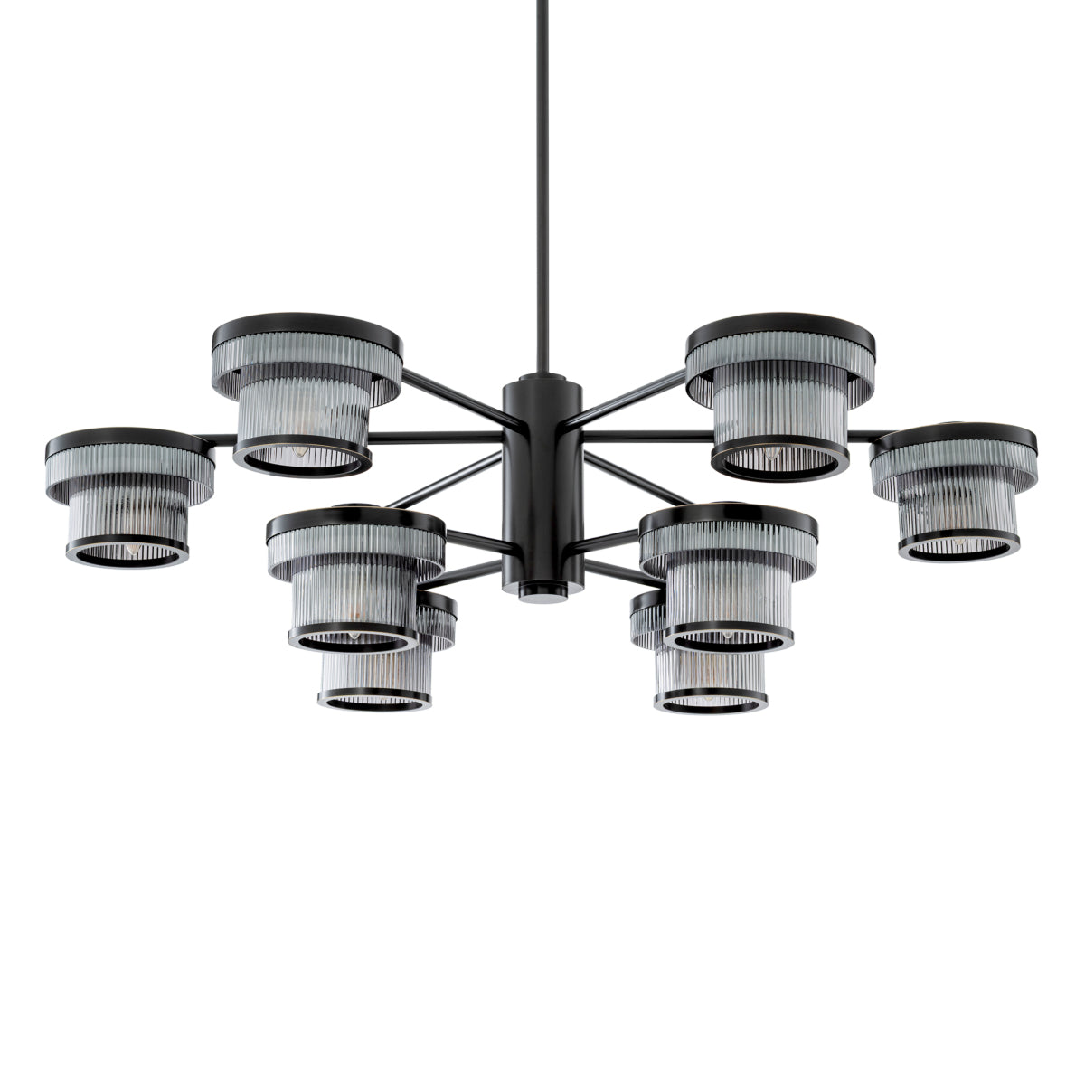 Candelabru CDJ Andromeda, finisaj bronz cu reflexe, sticlă fumurie