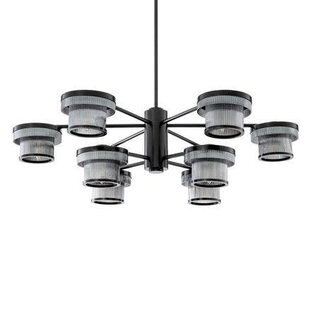 Candelabru CDJ Andromeda, finisaj bronz cu reflexe, sticlă fumurie