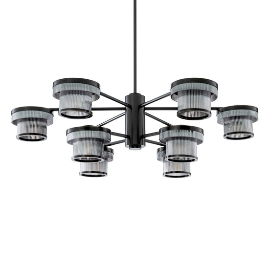 Candelabru CDJ Andromeda, finisaj bronz cu reflexe, sticlă fumurie