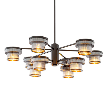 Candelabru CDJ Andromeda, finisaj bronz cu reflexe, sticlă fumurie