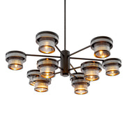 Candelabru CDJ Andromeda, finisaj bronz cu reflexe, sticlă fumurie