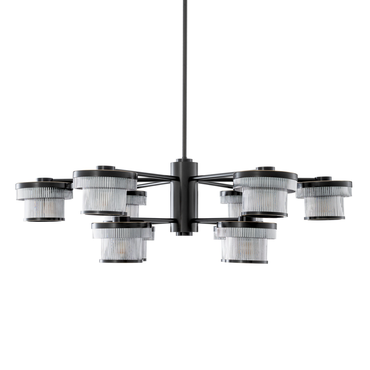 Candelabru CDJ Andromeda, finisaj bronz cu reflexe, sticlă fumurie