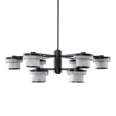 Candelabru CDJ Andromeda, finisaj bronz cu reflexe, sticlă fumurie