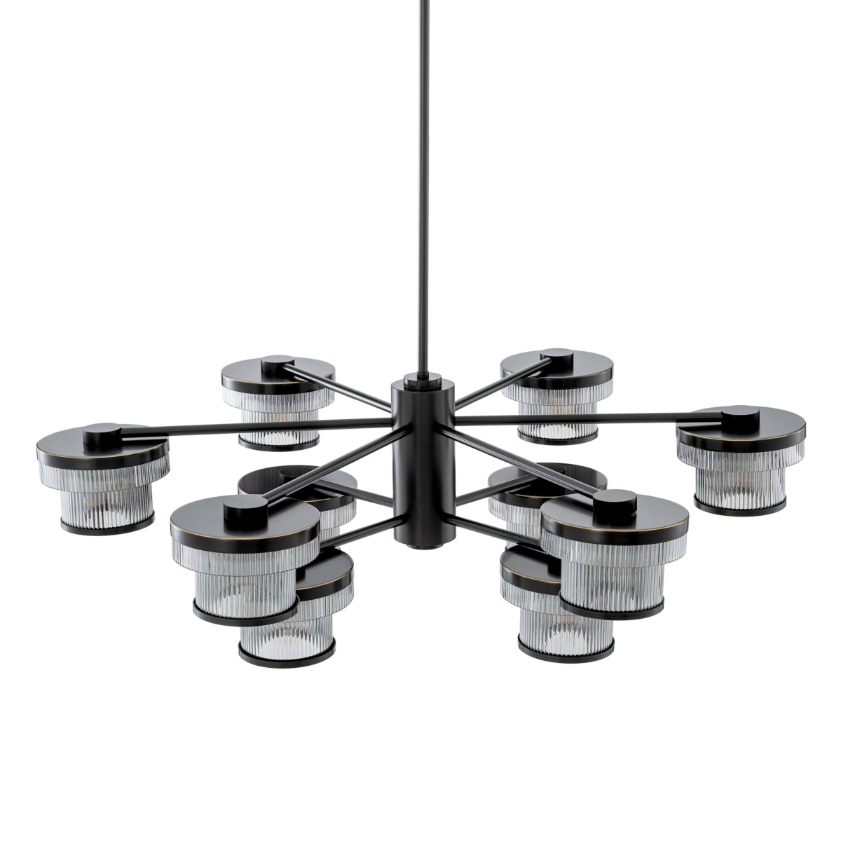 Candelabru CDJ Andromeda, finisaj bronz cu reflexe, sticlă fumurie