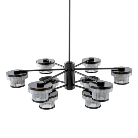 Candelabru CDJ Andromeda, finisaj bronz cu reflexe, sticlă fumurie