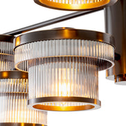 Candelabru CDJ Andromeda, finisaj bronz cu reflexe, sticlă fumurie