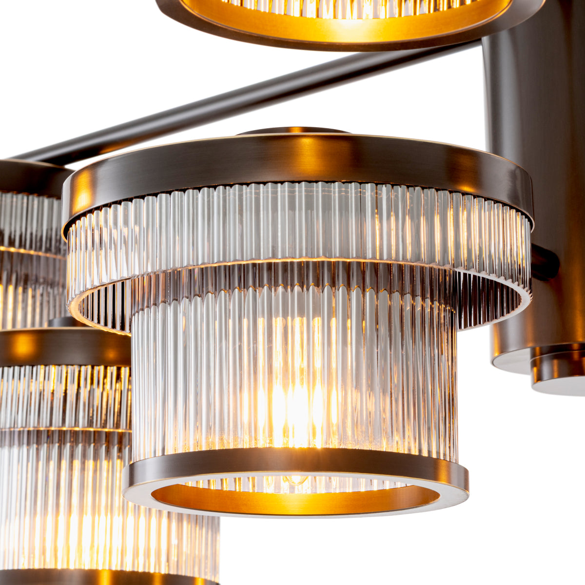 Candelabru CDJ Andromeda, finisaj bronz cu reflexe, sticlă fumurie