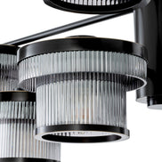 Candelabru CDJ Andromeda, finisaj bronz cu reflexe, sticlă fumurie