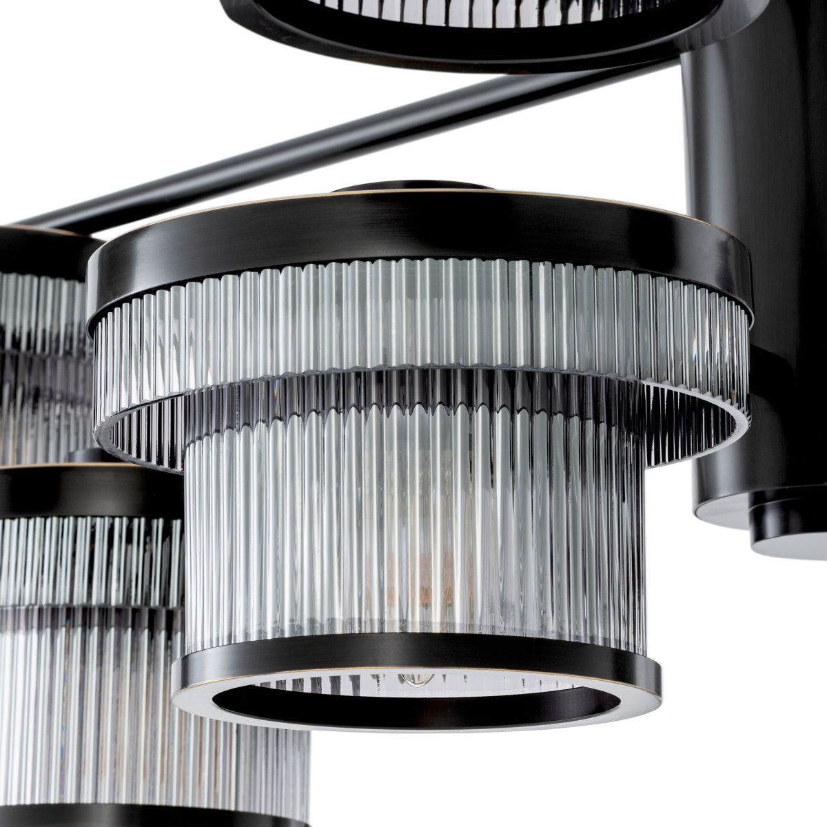 Candelabru CDJ Andromeda, finisaj bronz cu reflexe, sticlă fumurie