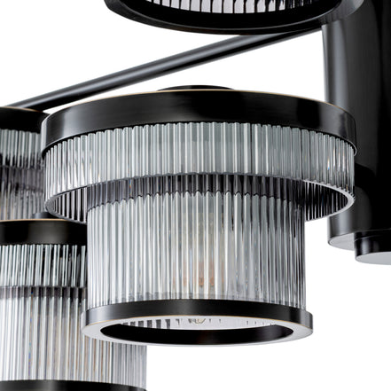 Candelabru CDJ Andromeda, finisaj bronz cu reflexe, sticlă fumurie