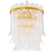 Candelabru CDJ Erika L, finisaj alamă antichizată, sticlă transparentă