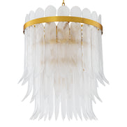 Candelabru CDJ Erika L, finisaj alamă antichizată, sticlă transparentă