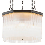 Candelabru CDJ Estela, finisaj bronz cu reflexe, sticlă transparentă