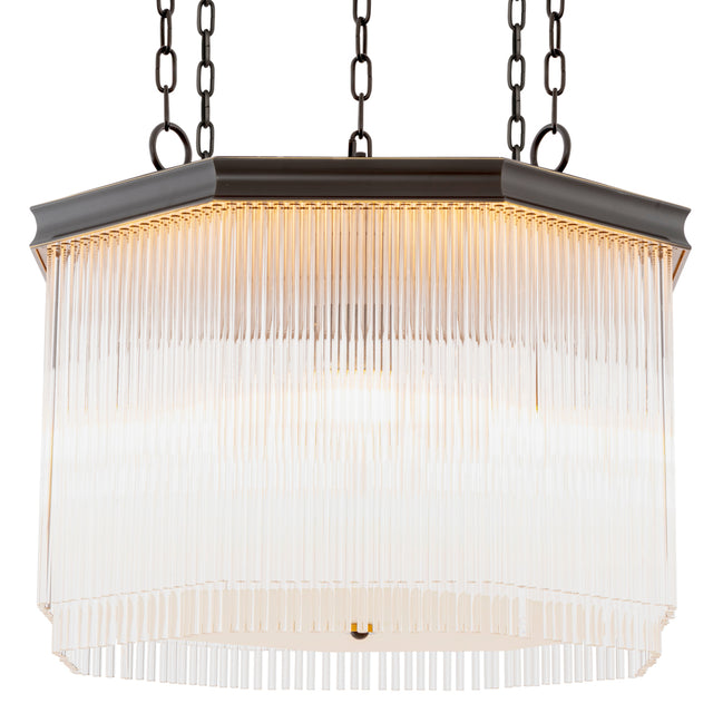 Candelabru CDJ Estela, finisaj bronz cu reflexe, sticlă transparentă