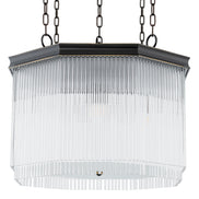 Candelabru CDJ Estela, finisaj bronz cu reflexe, sticlă transparentă