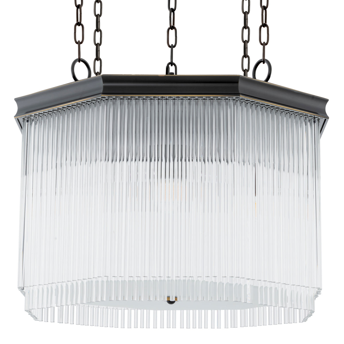 Candelabru CDJ Estela, finisaj bronz cu reflexe, sticlă transparentă