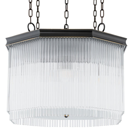 Candelabru CDJ Estela, finisaj bronz cu reflexe, sticlă transparentă