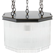 Candelabru CDJ Estela, finisaj bronz cu reflexe, sticlă transparentă