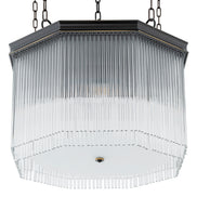 Candelabru CDJ Estela, finisaj bronz cu reflexe, sticlă transparentă