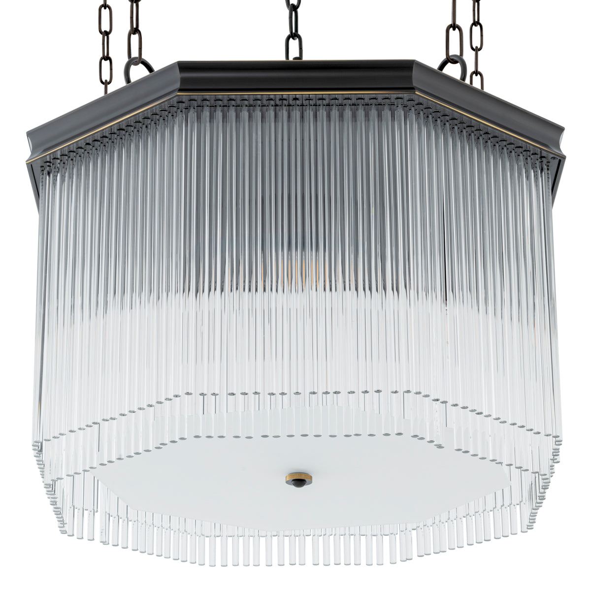 Candelabru CDJ Estela, finisaj bronz cu reflexe, sticlă transparentă