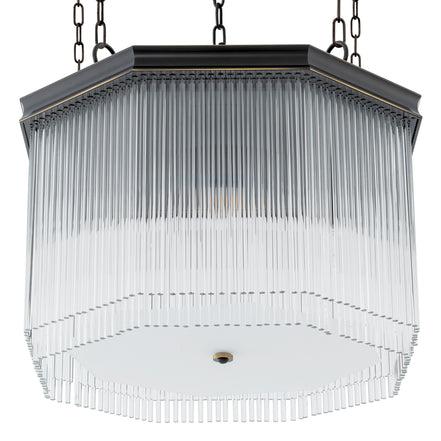 Candelabru CDJ Estela, finisaj bronz cu reflexe, sticlă transparentă