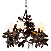 Candelabru Cheverny, finisaj bronz, cu abajururi albe