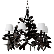 Candelabru Cheverny, finisaj bronz, cu abajururi albe