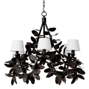 Candelabru Cheverny, finisaj bronz, cu abajururi albe