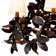 Candelabru Cheverny, finisaj bronz, cu abajururi albe