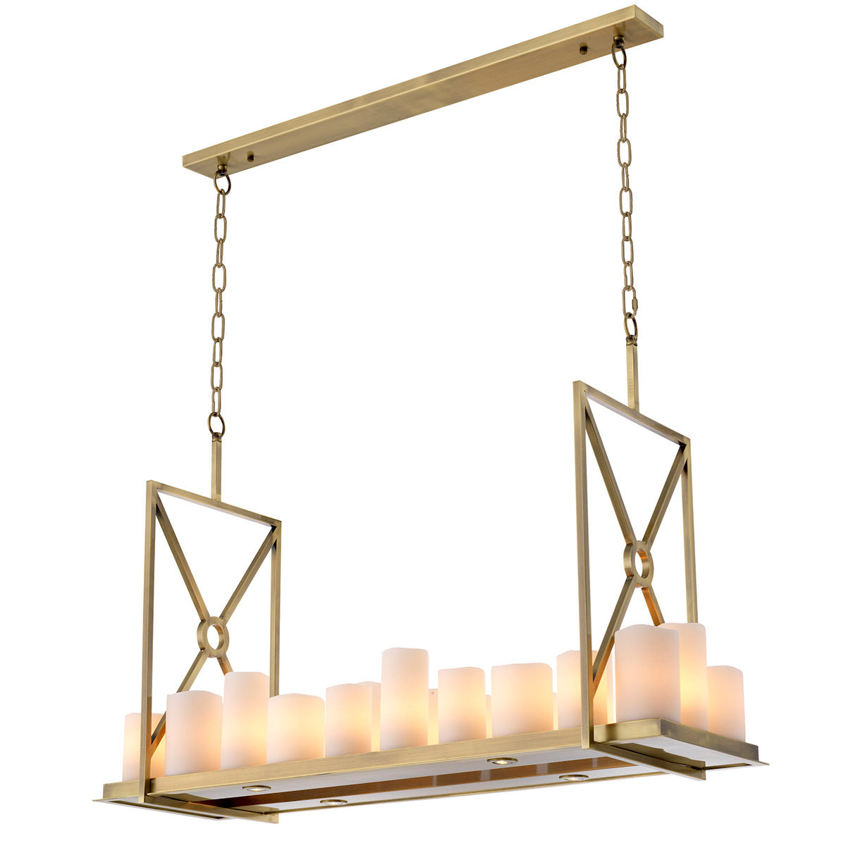 Candelabru Commodore, finisaj alamă periată deschisă