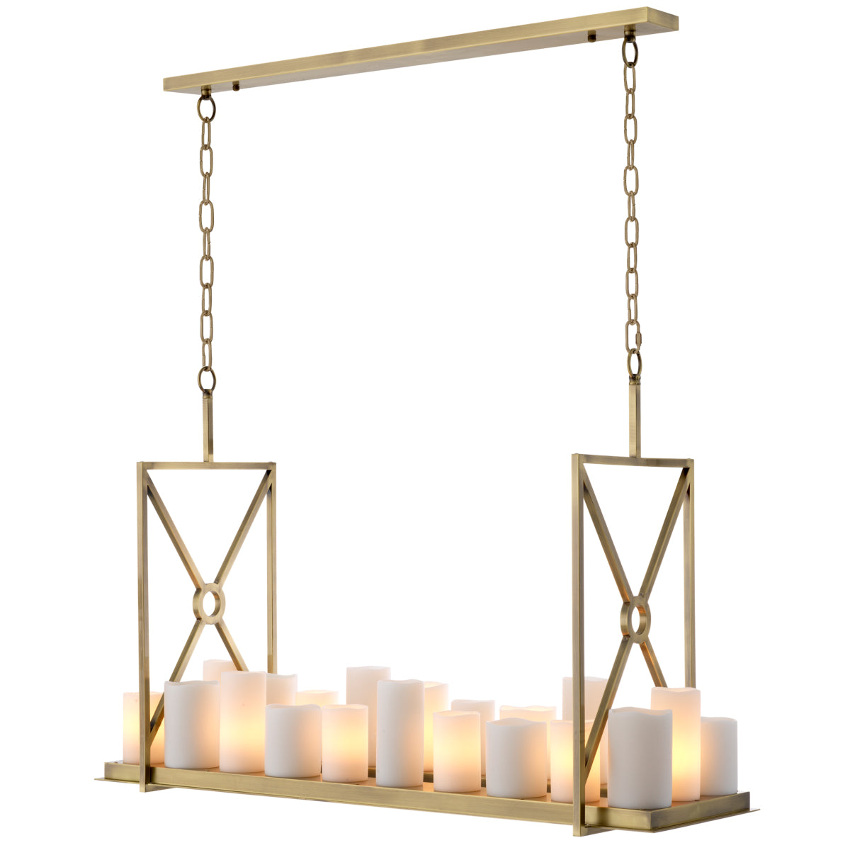 Candelabru Commodore, finisaj alamă periată deschisă