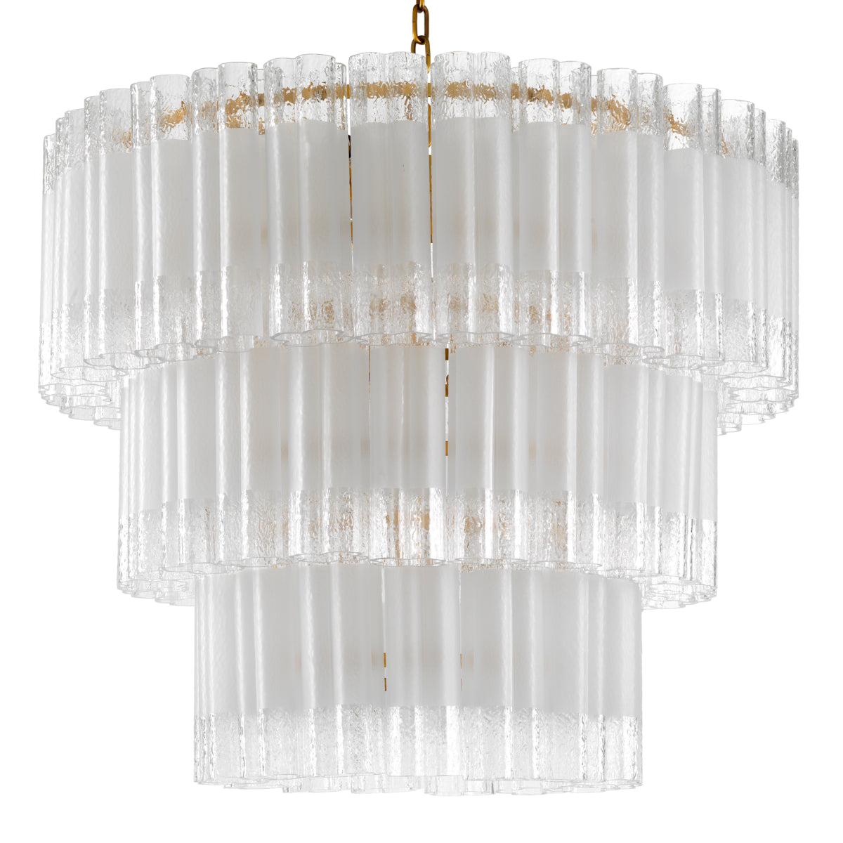 Candelabru Denton L, finisaj alamă antichizată, sticlă mată
