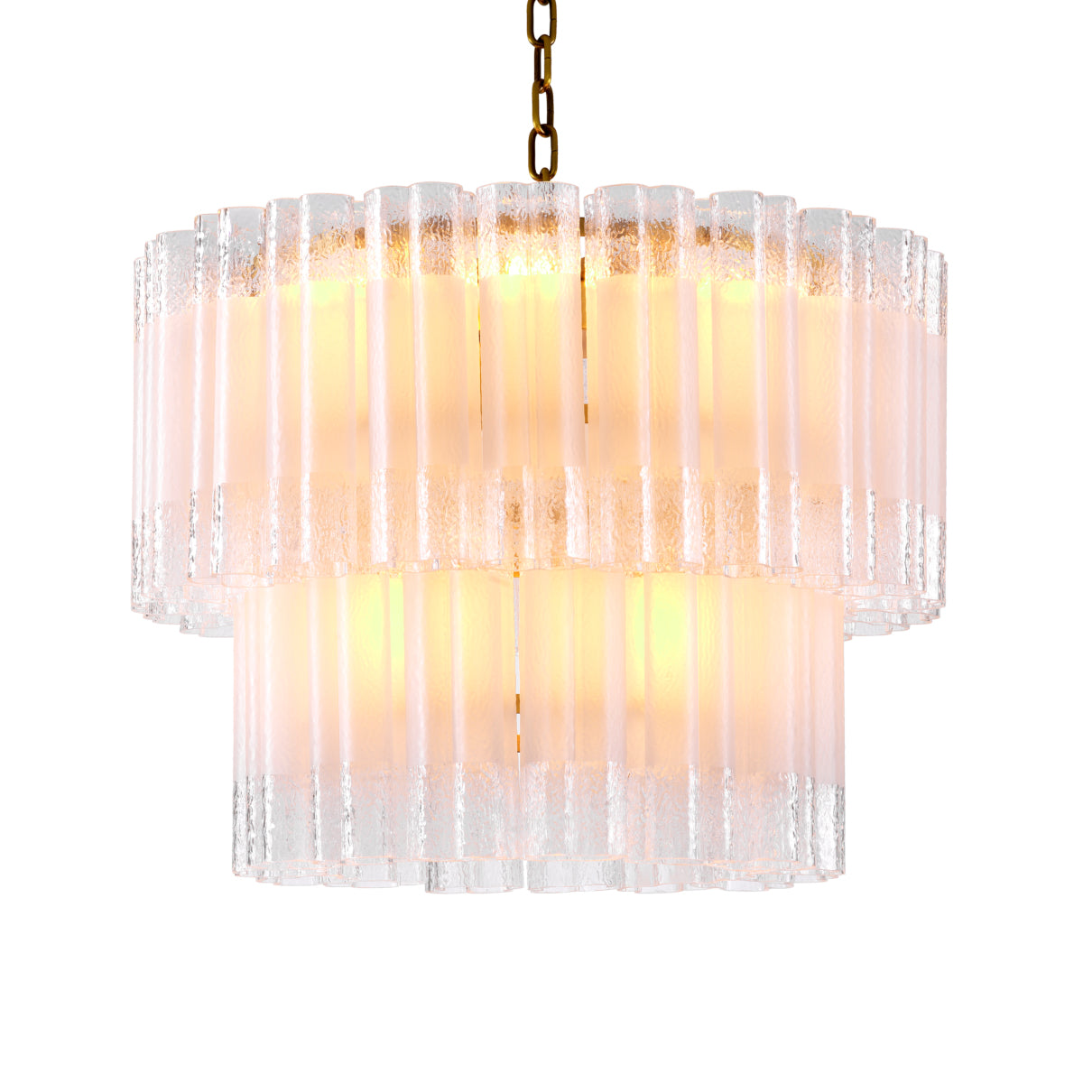 Candelabru Denton S, finisaj alamă antichizată, sticlă mată