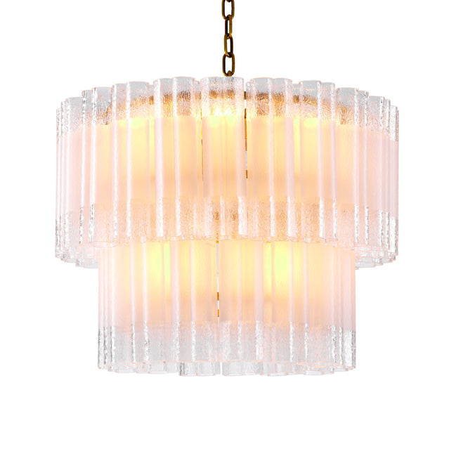 Candelabru Denton S, finisaj alamă antichizată, sticlă mată