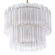 Candelabru Denton S, finisaj alamă antichizată, sticlă mată