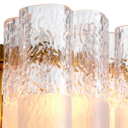 Candelabru Denton S, finisaj alamă antichizată, sticlă mată