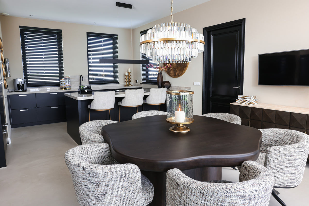 Candelabru Desire, auriu periat, mare – ambient
