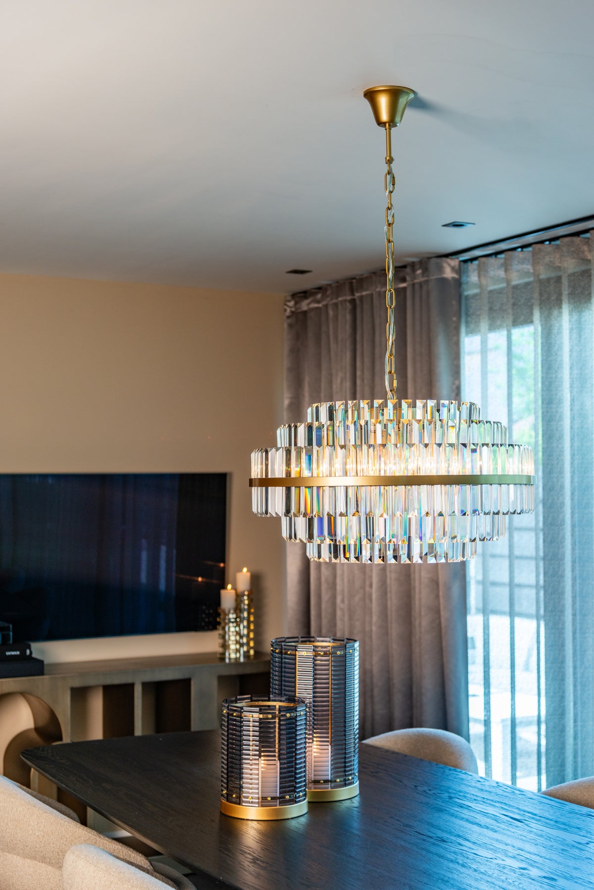 Candelabru Desire, auriu periat, mediu – ambient