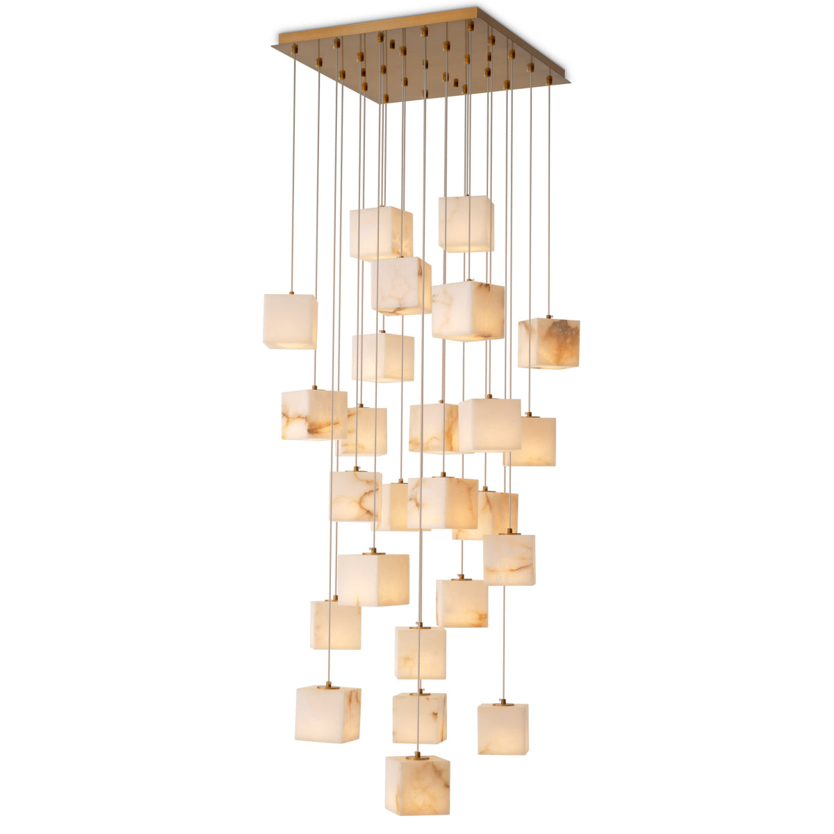 Candelabru Duboce, finisaj alamă antichizată, alabastru