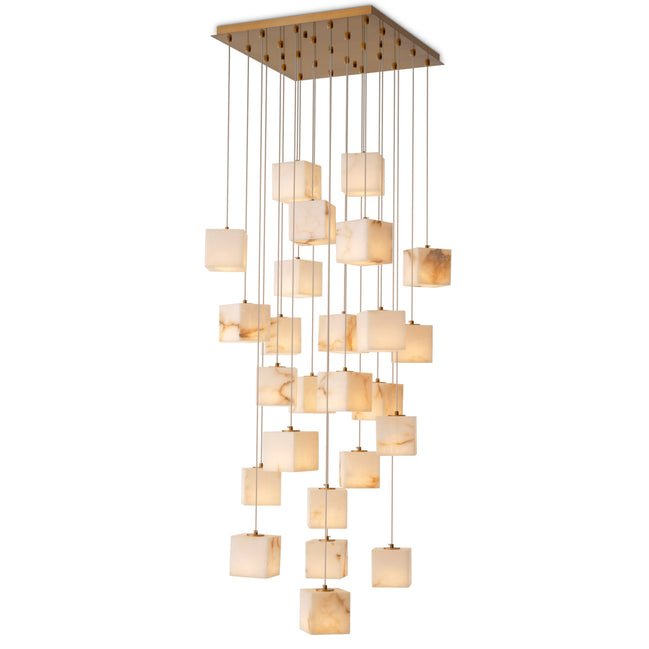 Candelabru Duboce, finisaj alamă antichizată, alabastru
