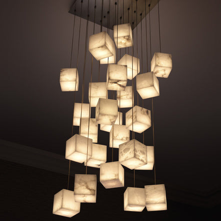 Candelabru Duboce, finisaj alamă antichizată, alabastru