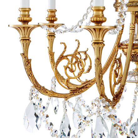 Candelabru Duvaux, finisaj auriu antichizat