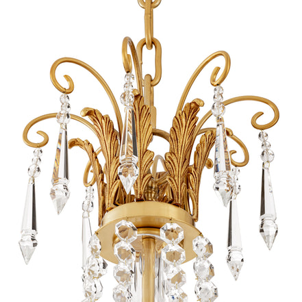 Candelabru Duvaux, finisaj auriu antichizat