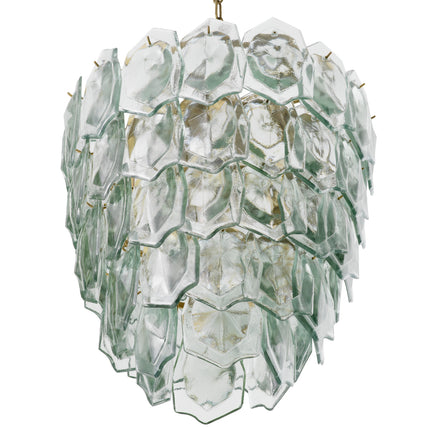 Candelabru Elias, finisaj alamă vintage, sticlă transparentă